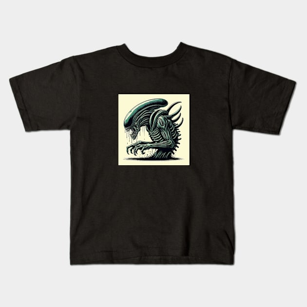 Xenomorph Kids T-Shirt by nerd.collect